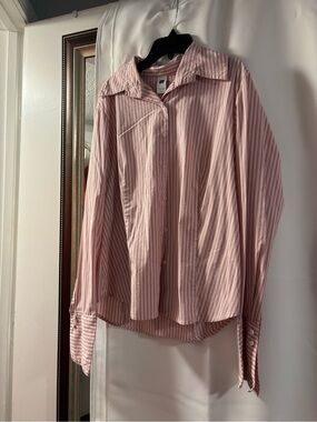 GAP Pink & White Striped Button-Down Shirt